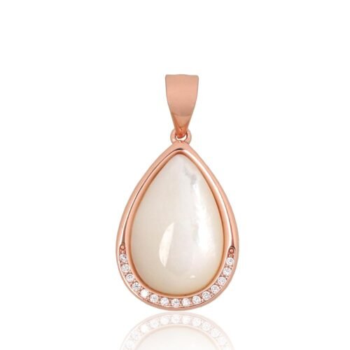 Silver pendant with Zirkons , Mother-of-pearl