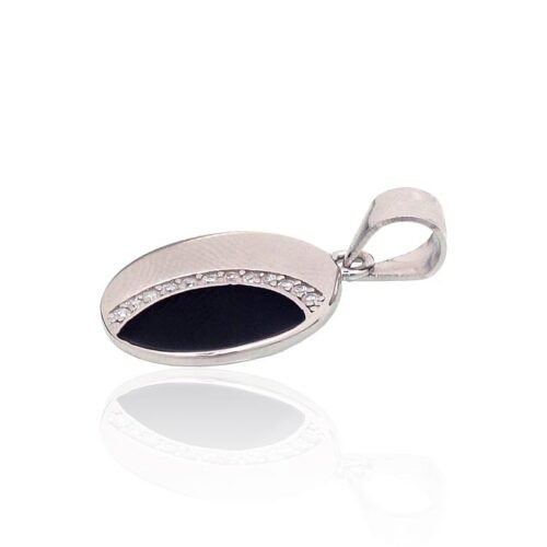Alternative view of Silver pendant with Zirkons , Jewelery enamel