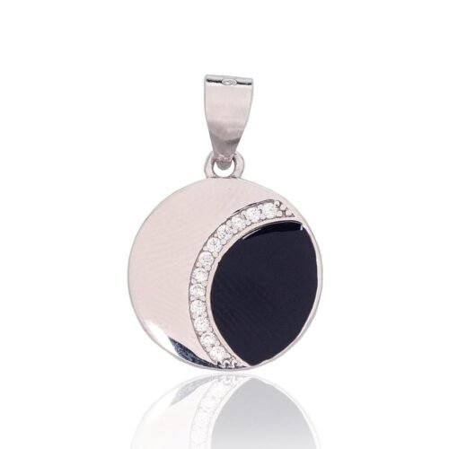 Silver pendant with Zirkons , Jewelery enamel