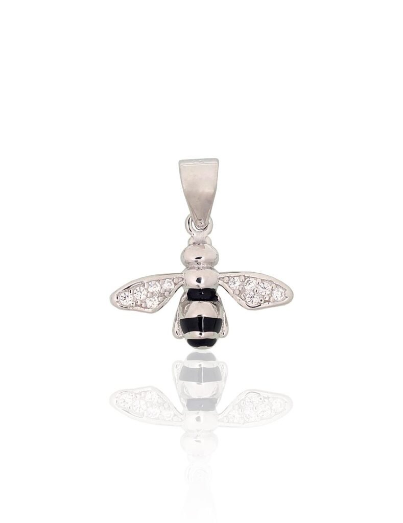 Silver pendant with Zirkons , Jewelery enamel