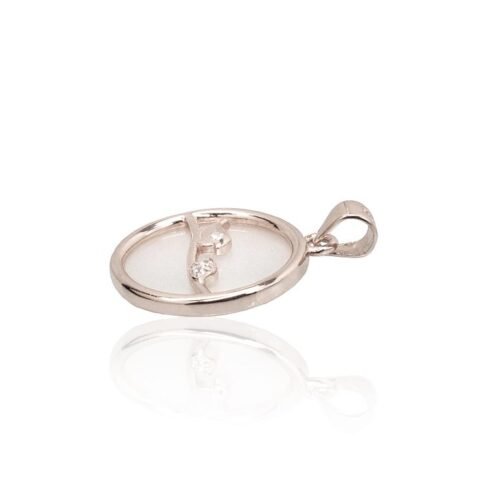 Alternative view of Silver pendant with Zirkons , Mother-of-pearl