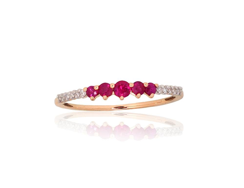 Gold ring with Diamonds , Ruby