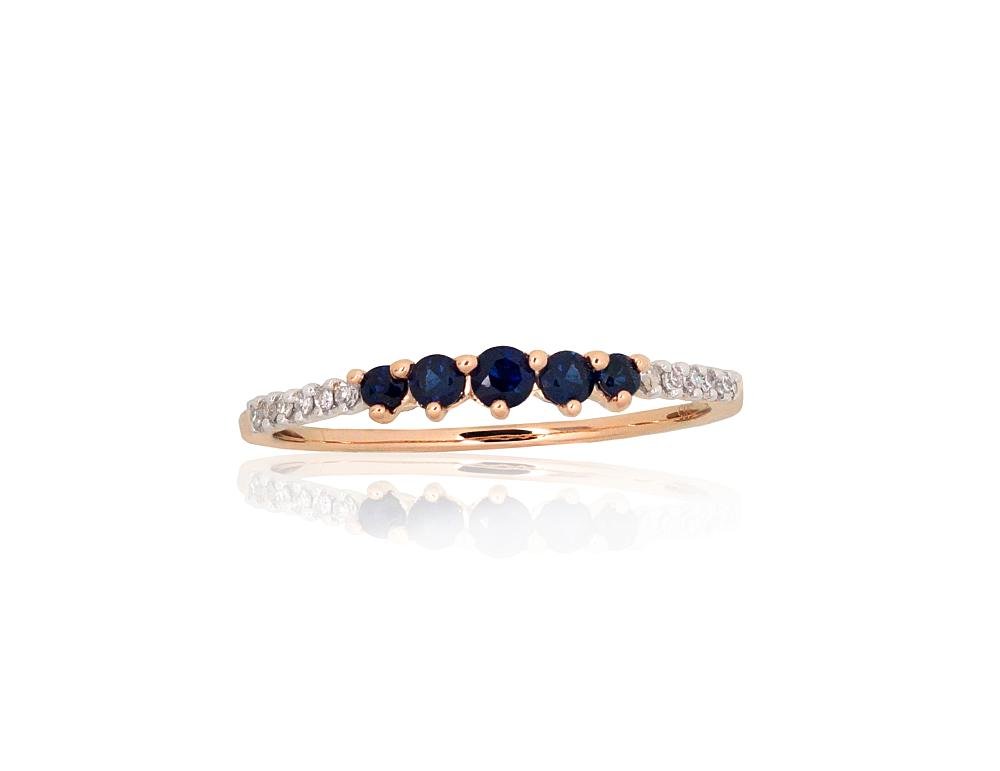 Gold ring with Diamonds , Sapphire