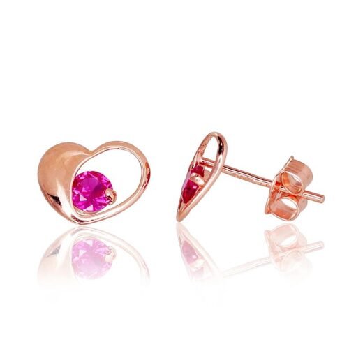 Gold classic studs earrings with Zirkons