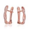 Gold earrings with 'english' lock with Diamonds - Image 2
