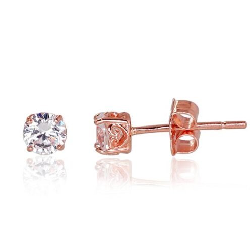 Gold classic studs earrings with Zirkons