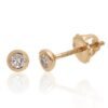 Gold screw studs earrings with Diamonds