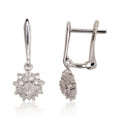 Gold earrings with 'english' lock with Diamonds