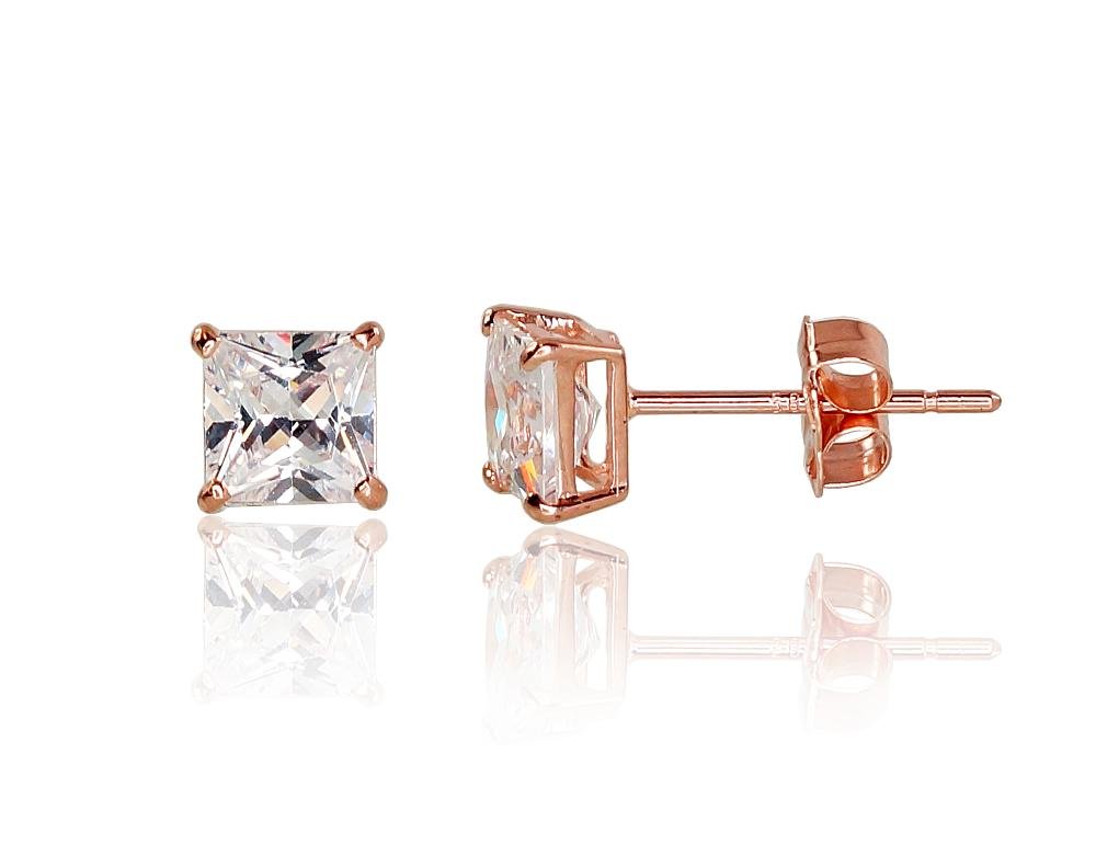 Gold classic studs earrings with Zirkons