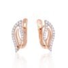 Gold earrings with 'english' lock with Diamonds - Image 2
