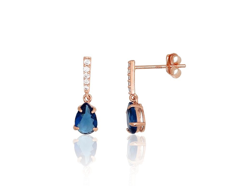 Gold classic studs earrings with Zirkons