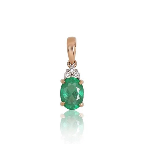 Gold pendant with Diamonds , Emerald