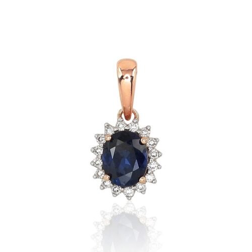 Gold pendant with Diamonds , Sapphire