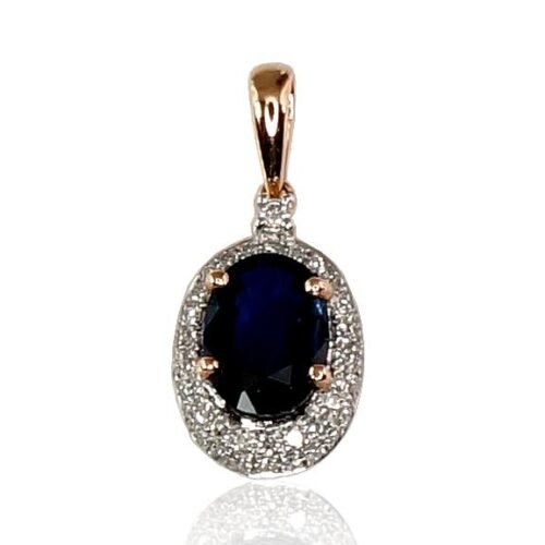 Gold pendant with Diamonds , Sapphire