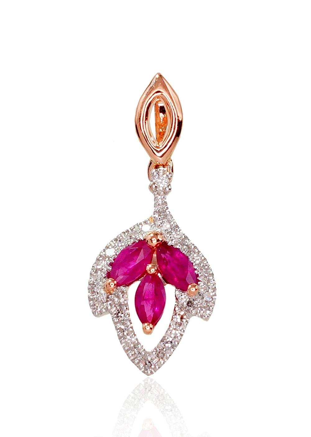 Gold pendant with Diamonds , Ruby