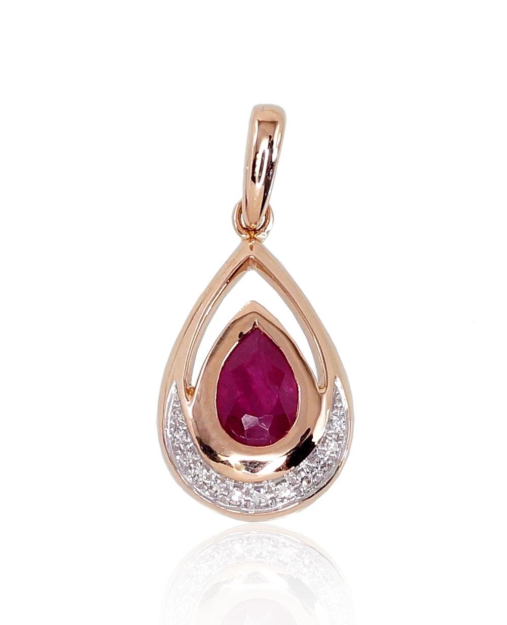Gold pendant with Diamonds , Ruby