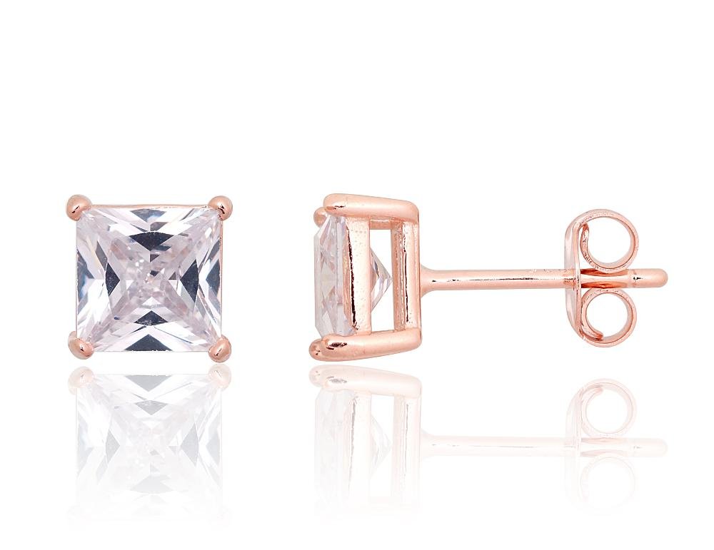 Silver stud earrings with Zirkons