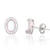 Silver stud earrings with Zirkons , Opalit