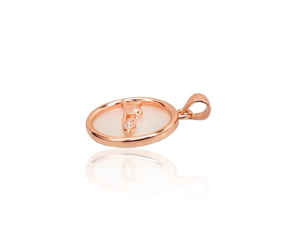 Silver pendant with Zirkons , Mother-of-pearl - Image 2