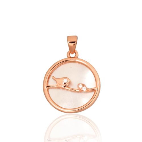 Silver pendant with Zirkons , Mother-of-pearl
