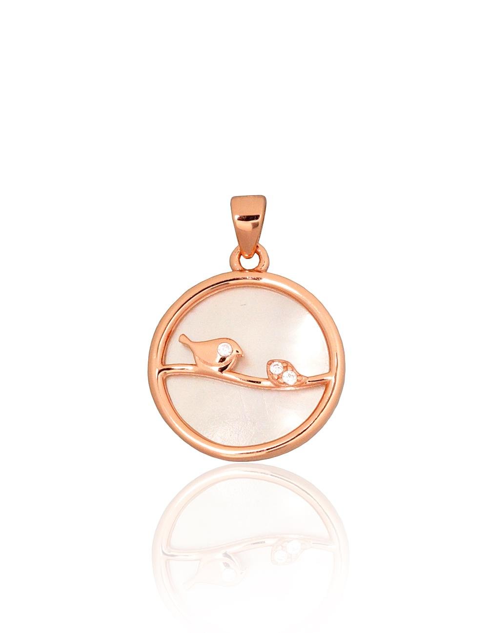 Silver pendant with Zirkons , Mother-of-pearl