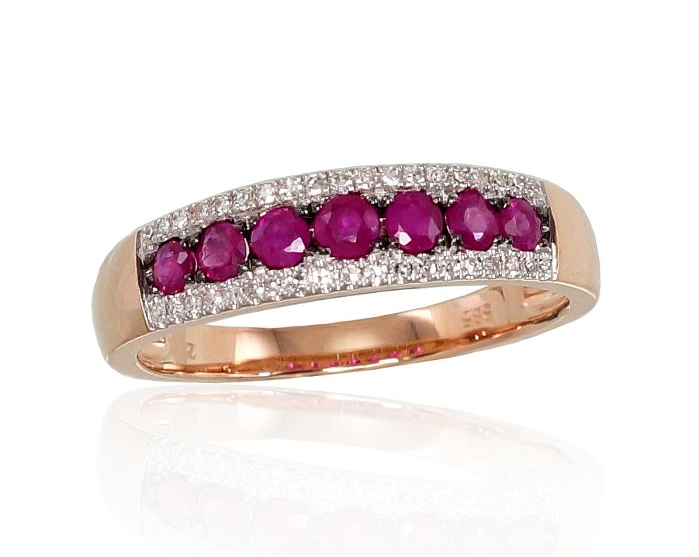Gold ring with Diamonds , Ruby