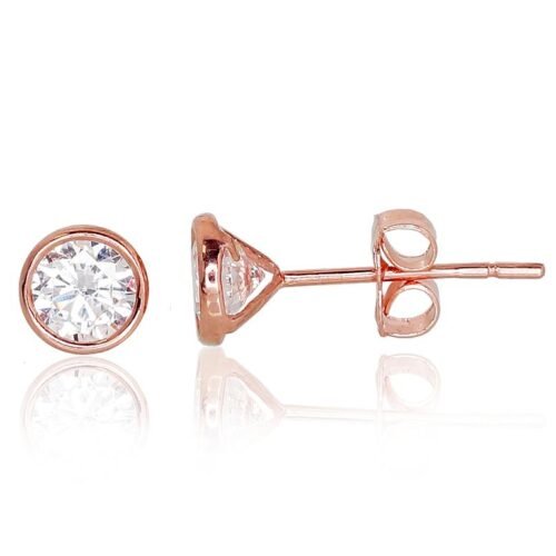 Gold classic studs earrings with Zirkons