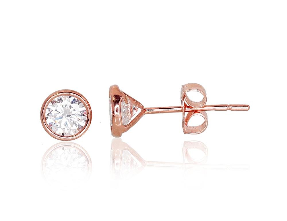 Gold classic studs earrings with Zirkons