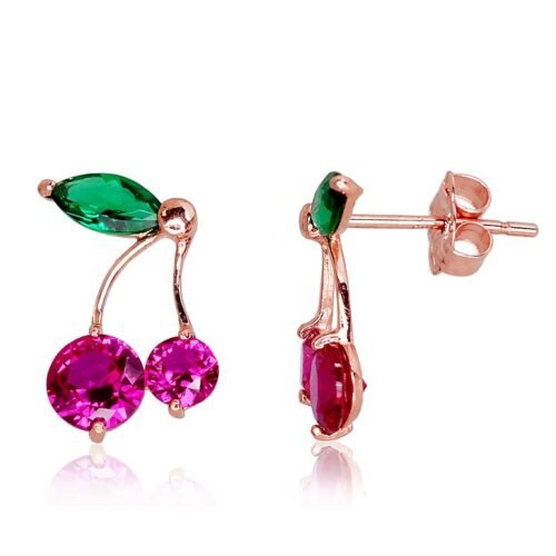 Gold classic studs earrings with Zirkons