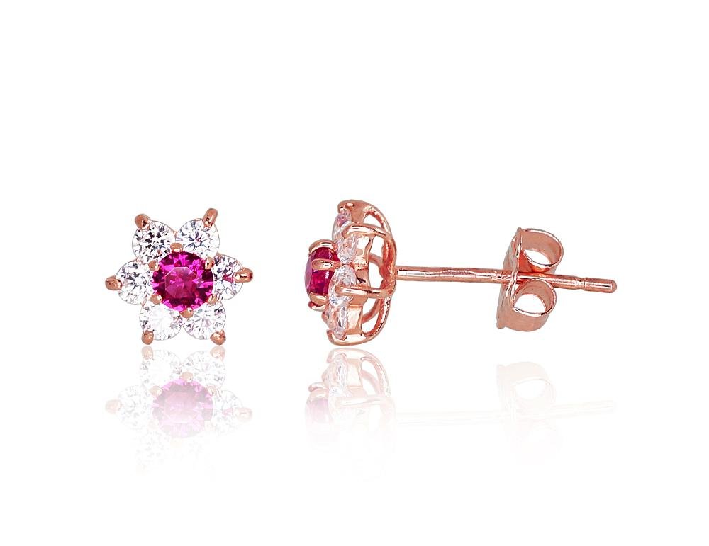 Gold classic studs earrings with Zirkons