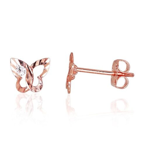 Gold classic studs earrings with Zirkons