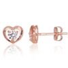 Gold classic studs earrings with Zirkons