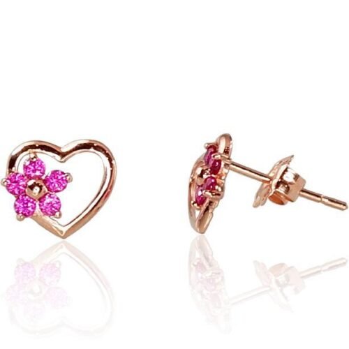 Gold classic studs earrings with Zirkons