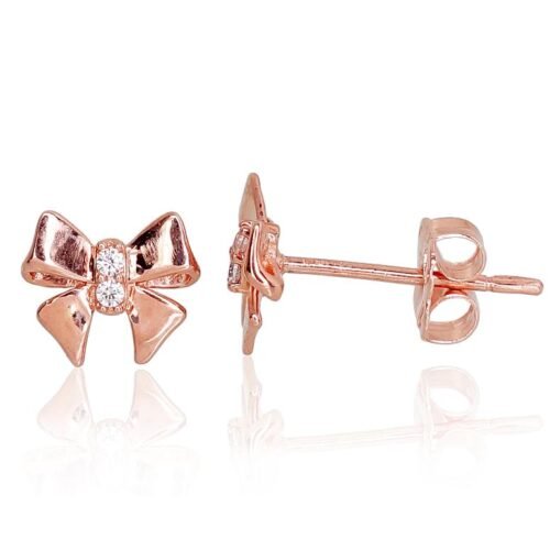 Gold classic studs earrings with Zirkons