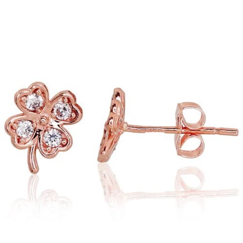 Gold classic studs earrings with Zirkons
