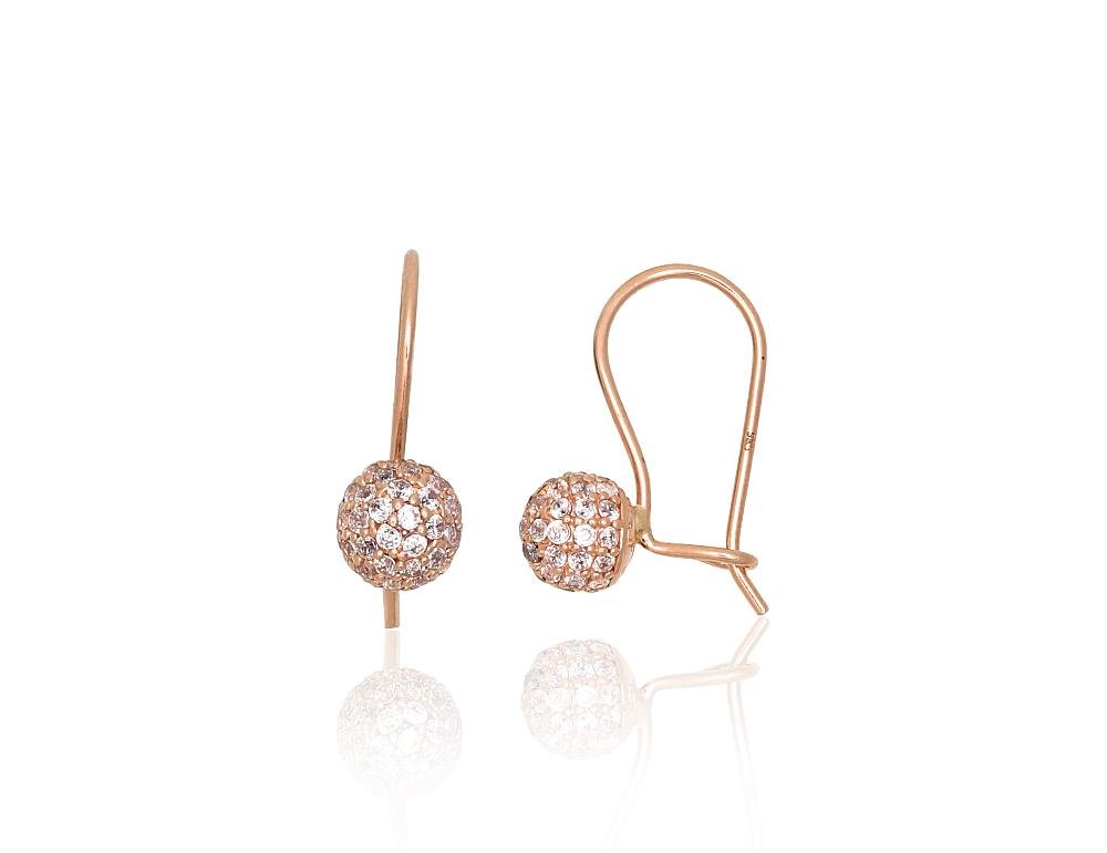 Gold hook earrings with Zirkons