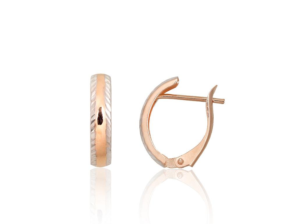 Gold earrings with 'english' lock