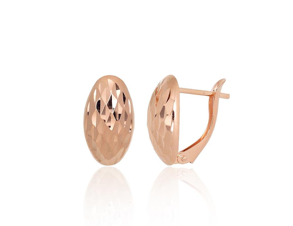 Gold earrings with 'english' lock
