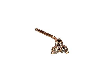 Gold piercing for nose with Zirkons