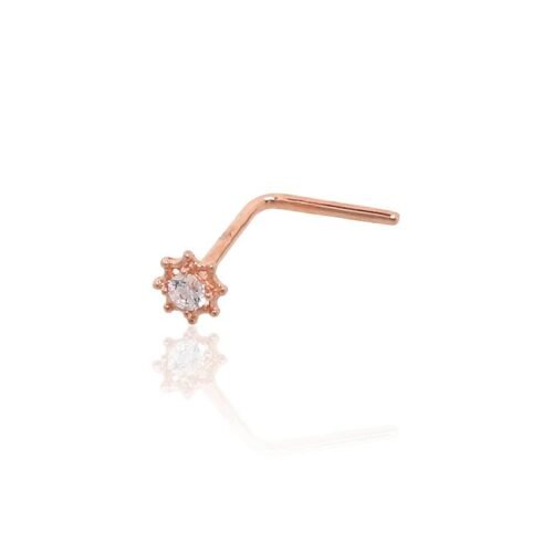 Gold piercing for nose with Zirkons