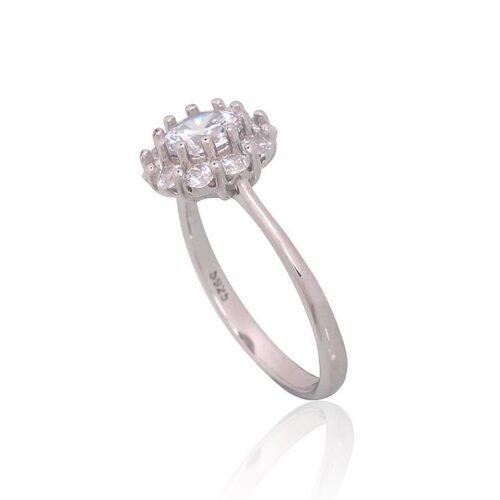 Alternative view of Silver ring with Zirkons
