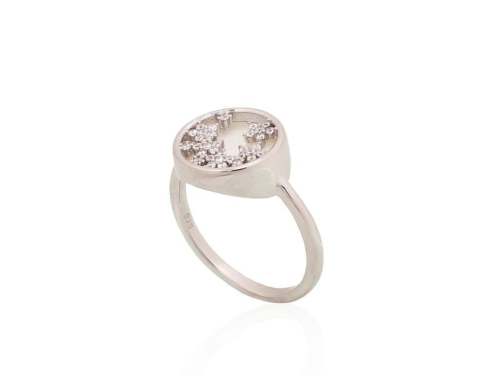 Silver ring with Zirkons , Mother-of-pearl - Image 2