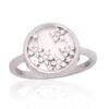Silver ring with Zirkons , Mother-of-pearl