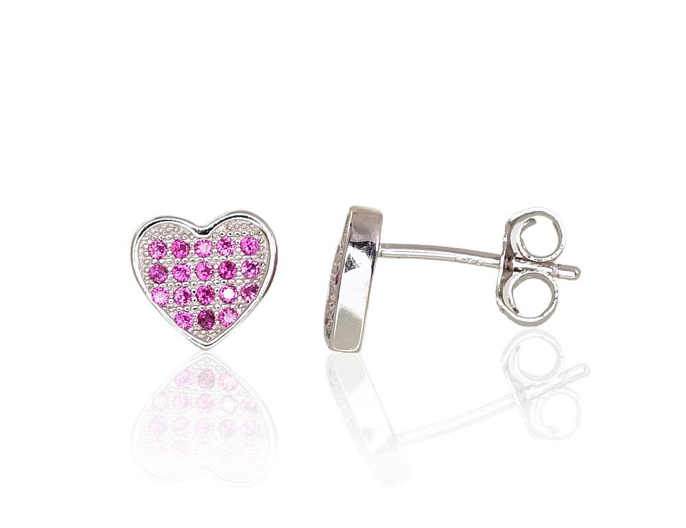 Silver stud earrings with Zirkons