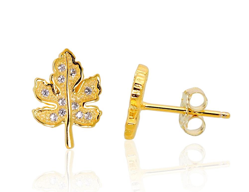 Silver stud earrings with Zirkons