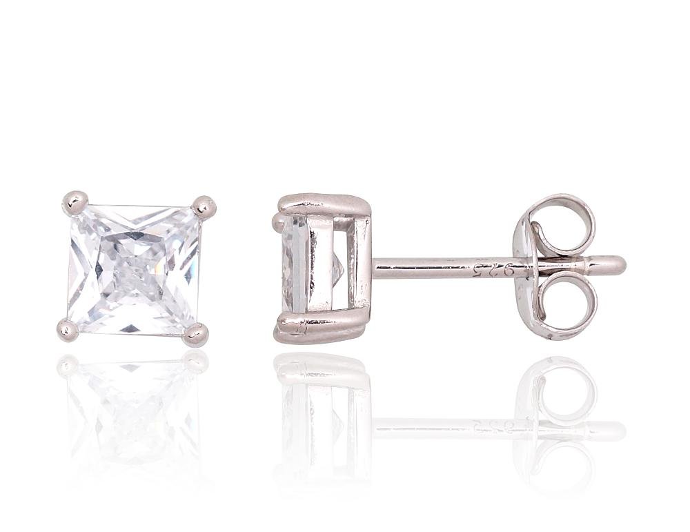 Silver stud earrings with Zirkons