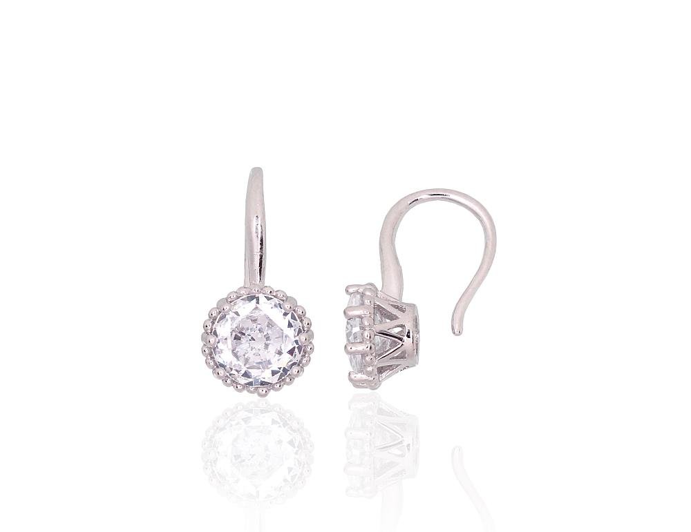 Silver hook earrings with Zirkons